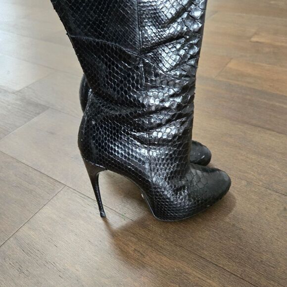 Gucci Python black boots high heel 39.5 - Picture 6 of 13